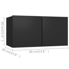 Vidaxl Komplet TV omaric 2-delni črna iverna plošča