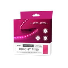 ORO Barvni LED trak svetlo pink "BRIGHT PINK" 14,6w/m 12V IP20 5m