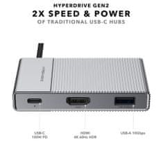 HyperDrive GEN2 6-vratni USB-C HUB, za MacBook, Chromebook in PC