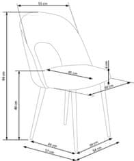 Halmar Jedilni stol K384 - sivo/črn