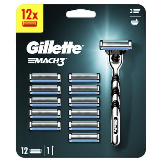 Gillette Mach3 brivnik + 12 glav za britje