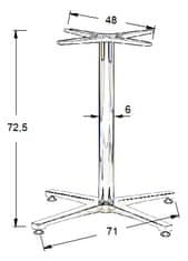 STEMA Podnožje za mizo - aluminij SH-7700/A aluminij - 71x71 cm