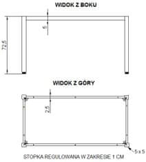 STEMA Namizni okvir NY-A057/136/K - 136x76 cm, črn