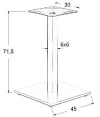 STEMA Podnožje za mizo - nerjaveče jeklo SH-2002-1/S/6 brušeno - 45x45 cm