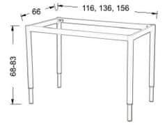 STEMA Okvir za mizo NY-A057/O nastavljiv - 156x66 cm, alu