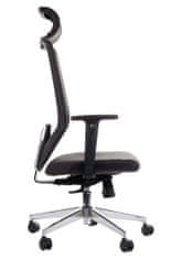 STEMA Vrtljiv ergonomski pisarniški stol ZN-805-C. Kromirano podnožje. Grafit.