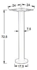 STEMA Podstavek, pritrjen na tla SH-3018-1/S ščetkan - &#8709 17,5 cm