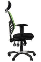 STEMA Vrtljivi pisarniški stol HG-0001H. Najlonska podlaga. Naslon za glavo. Črna/zelena.