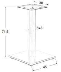 STEMA Podnožje za mizo - nerjaveče jeklo SH-2002-1/P/8 polirano - 45x45 cm