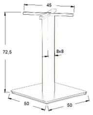 STEMA Podnožje za mizo - nerjaveče jeklo SH-3002-6/S brušeno - 50x50 cm