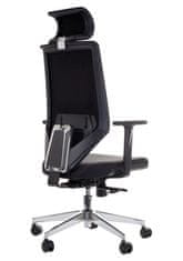 STEMA Vrtljiv ergonomski pisarniški stol ZN-805-C. Kromirano podnožje. Črna.