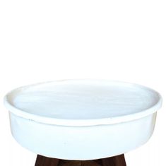 Vidaxl Klubska mizica iz trdnega predelanega lesa 60x45 cm bela