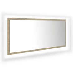 Vidaxl LED kopalniško ogledalo sonoma hrast 100x8,5x37 cm iverna pl.