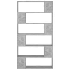 Vidaxl Knjižna omara za razdelitev prostora betonsko siva 100x24x188cm