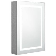 Vidaxl LED kopalniška omarica z ogledalom betonsko siva 50x13x70 cm