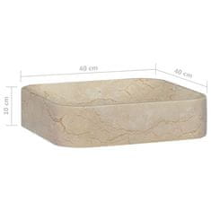 Vidaxl Umivalnik krem 40x40x10 cm marmor