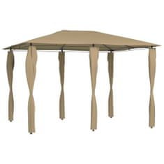 Vidaxl Paviljon s stranico 3x4x2,6 m taupe 160 g/m2