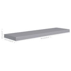 Vidaxl Stenska polica siva 90x23,5x3,8 cm MDF