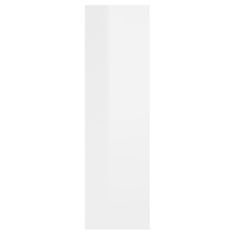 Vidaxl Stenska polica visok sijaj bela 75x16x55 cm inženirski les