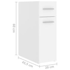 Greatstore Lekarniška omara bela 20x45,5x60 cm iverna plošča