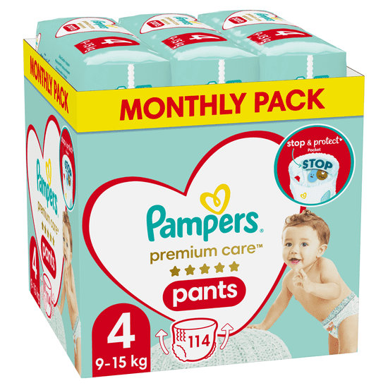 Pampers Premium Care hlačne plenice, vel. 4 (114 kosov)