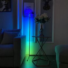 master LED RGB WS2811 LED stoječa svetilka 140cm z RF daljinskim upravljalnikom bela