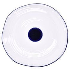 DUKA Krožnik Za Zajtrk Krog 20 Cm Porcelan Bela Mornarsko Modra