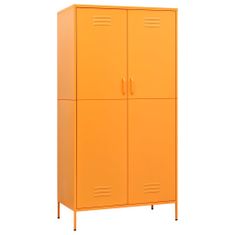 Greatstore Garderobna omara gorčično rumena 90x50x180 cm jeklo