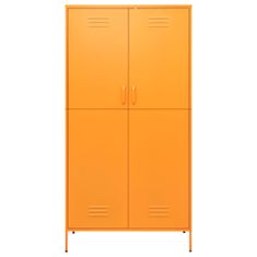 Greatstore Garderobna omara gorčično rumena 90x50x180 cm jeklo