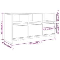 Vidaxl TV omarica betonsko siva 102x37,5x52,5 cm iverna plošča