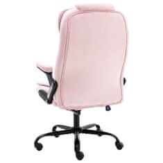 Vidaxl Masažni pisarniški stol roza žamet