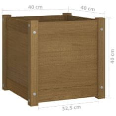 Greatstore Vrtno cvetlično korito 2 kosa medeno rjavo 40x40x40 cm borovina