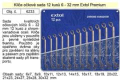 Extol Premium Komplet ključev 12 kosov 6-32 mm CrV