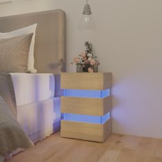 Vidaxl LED nočna omarica sonoma hrast 45x35x67 cm iverna plošča