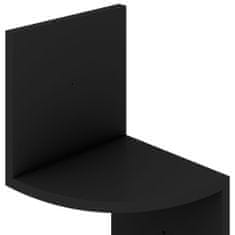 Vidaxl Stenska kotna polica črna 19x19x123 cm iverna plošča