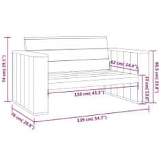 Greatstore Vrtna klop 139 cm impregnirana borovina