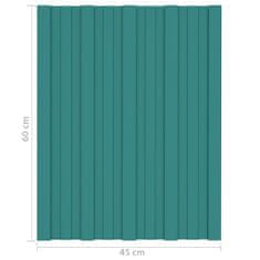 Vidaxl Strešni paneli 36 kosov pocinkano jeklo zeleni 60x45 cm