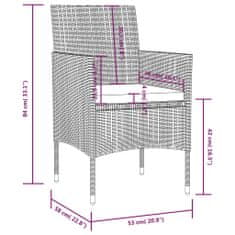 Vidaxl Vrtna sedežna garnitura 16-delna z blazinami poli ratan rjava