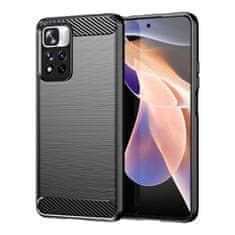 slomart carbon case flexible case ovitek xiaomi redmi note 11 pro+ 5g (kitajska) / 11 pro 5g (kitajska) / mi11i hypercharge / poco x4 nfc črn