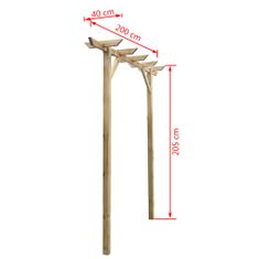 Greatstore Vrtna pergola 200x40x205 cm lesena