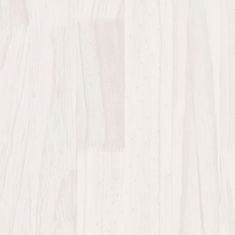 Vidaxl Klubska mizica bela 50x50x33,5 cm trdna borovina