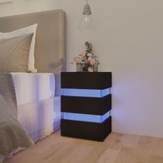 Vidaxl LED nočna omarica črna 45x35x67 cm iverna plošča