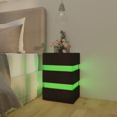 Vidaxl LED nočna omarica črna 45x35x67 cm iverna plošča