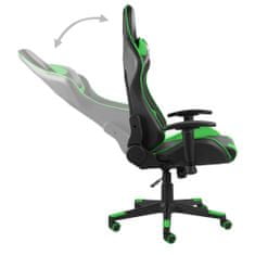 Vidaxl Vrtljiv gaming stol zelen PVC