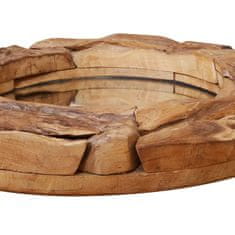 Vidaxl Okrasno ogledalo tikovina 80 cm okrogle oblike