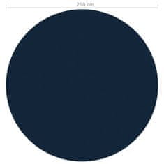 Vidaxl Plavajoča PE solarna folija za bazen 250 cm črna in modra