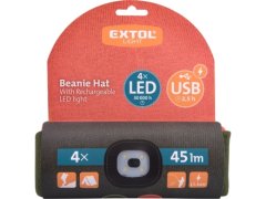 Extol Light Kapa z LED lučjo Extol Light 43460 kapa z naglavno svetilko 4x45lm, polnjenje USB, fluorescenčno oranžna/kaki zelena, obojestranska, univerzalna velikost