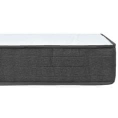 Vidaxl Boxspring postelja temno sivo blago 160x200 cm