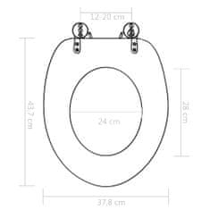 Vidaxl Deska za WC školjko počasno zapiranje MDF dizajn porcelan