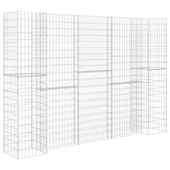 Vidaxl Korito za rastline gabion H-oblike jeklo 260x40x200 cm